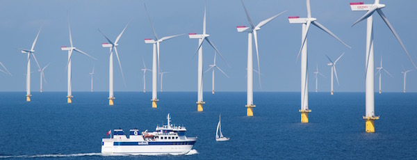 The Anholt offshore wind power plant in Denmark. Offshore wind has become prevalent in Europe.