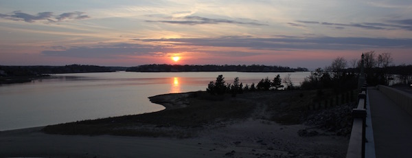 Sunset from the Sag Harbor bridge.