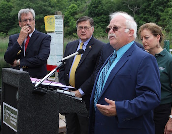 Retired fisheries biologist Byron Young has been at the forefront of the volunteer effort to restore fish passages in the Peconic River.