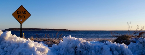 Dead end, winter wind.