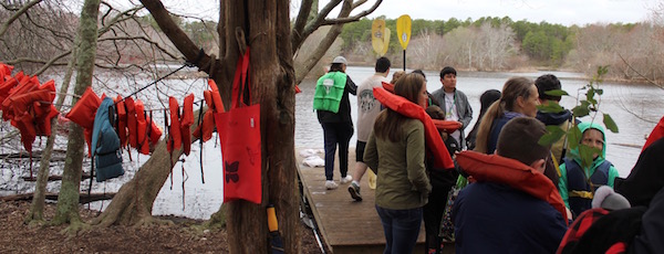 Earth Day paddling on Quogue Wildlife Refuge’s ice pond.
