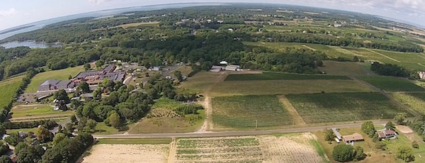 A drone shot from Southold Town's new affordable housing video.