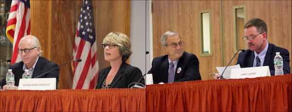 East Hampton Town Board candidates Jeff Bragman, Kathee Burke-Gonzalez, Paul Giardia and Jerry Larsen.