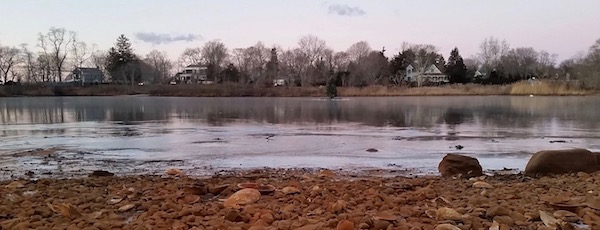 Otter Pond at the start of the big freeze, Sag Harbor
