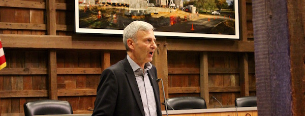 Renewable Energy Long Island Executive Director Gordian Raacke at East Hampton's Energy Sustainability Committee meeting Nov. 20.
