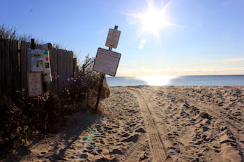 Beach Lane in Wainscott, the proposed landing site of the cable from the South Fork Wind Farm.