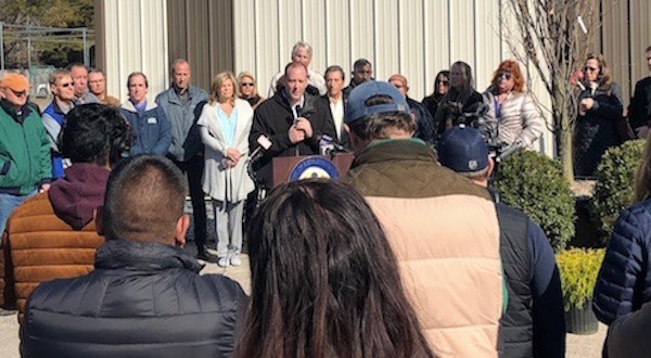 At Congressman Lee Zeldin’s March 20 press conference in Westhampton.