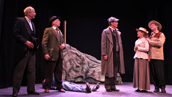 Andrew Duncan, Matthew Conlon, Tina Jones and Ben Schnickel in HTC's new production of "Baskerville." | Tom Kochie photo for HTC