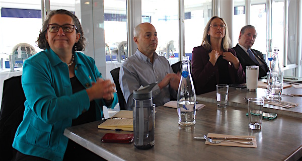 Democratic Congressional hopefuls Nancy Goroff, Perry Gershon, Bridget Fleming and Greg Fischer.