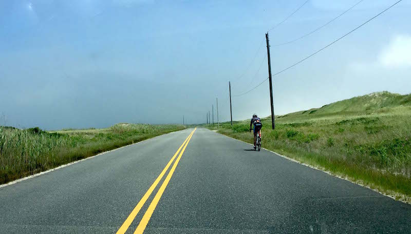 Dune Road bicyclist