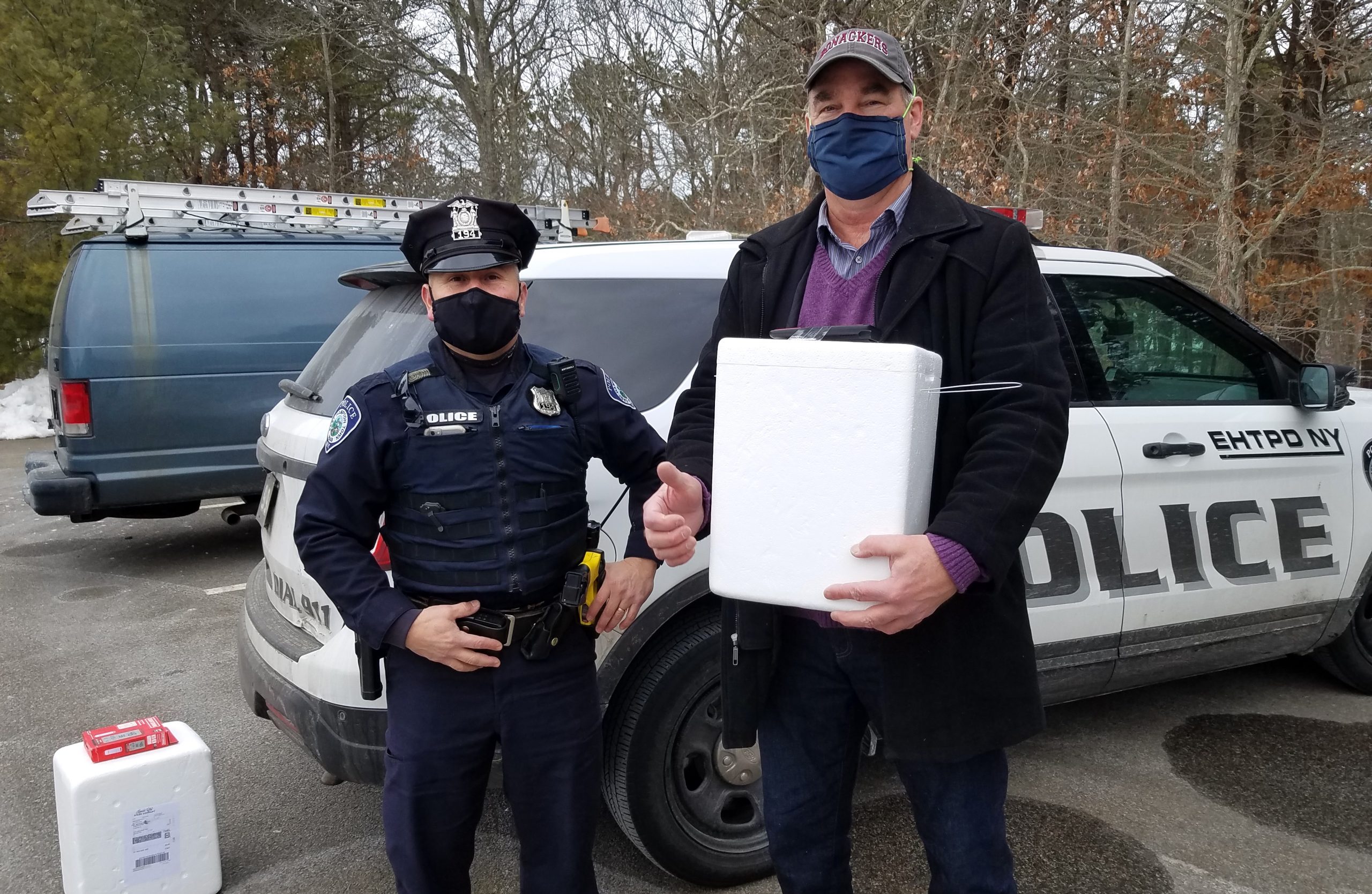 The Covid vaccine arrived in East Hampton Feb. 13.