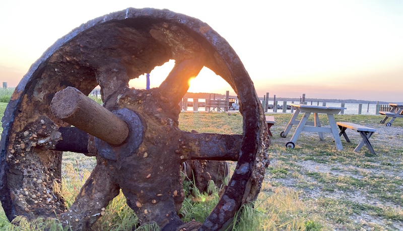 strange junk on the New Suffolk waterfront