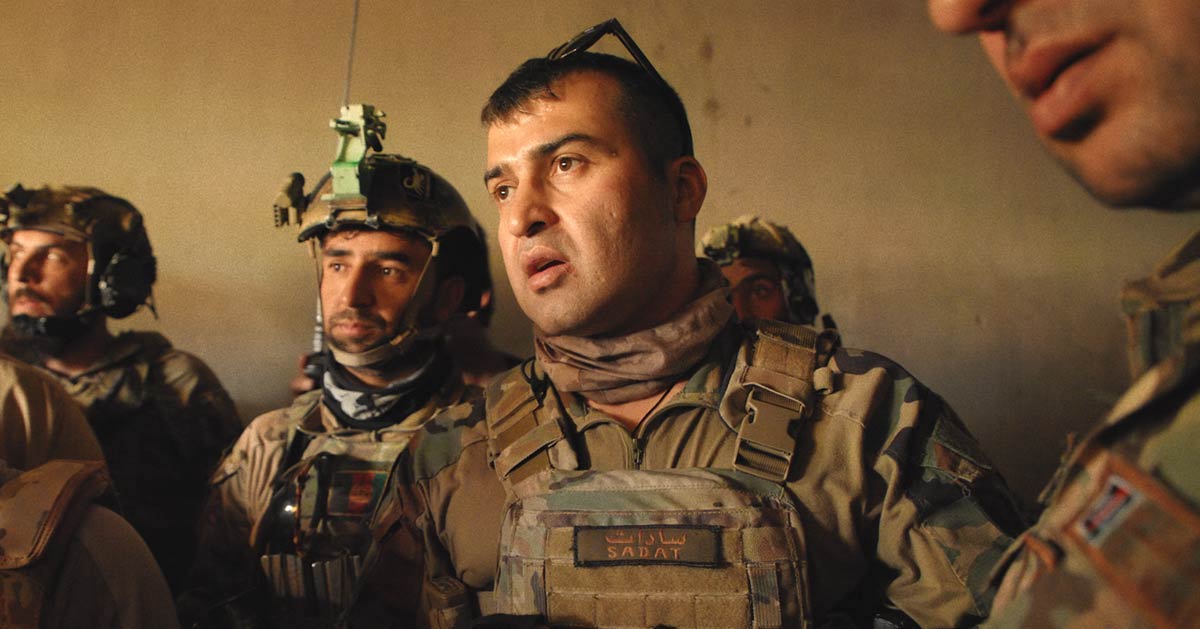 A still from “Retrograde,” about the chaotic last days of the American war in Afghanistan.