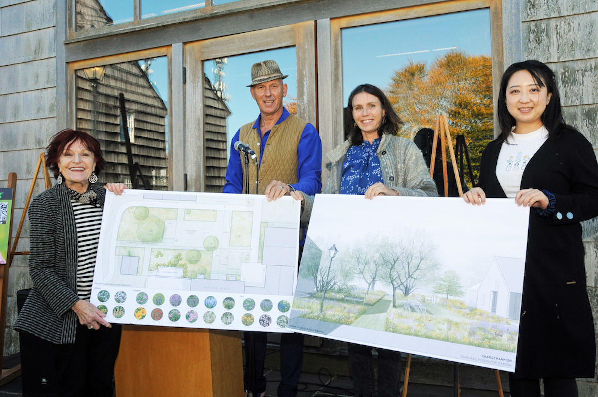 At the groundbreaking for the East Hampton Town Hall Pollinator Garden |. Richard Lewin photo for ChangeHampton.