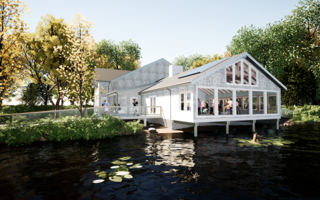 An architectural rendering of the Nature Center Expansion.