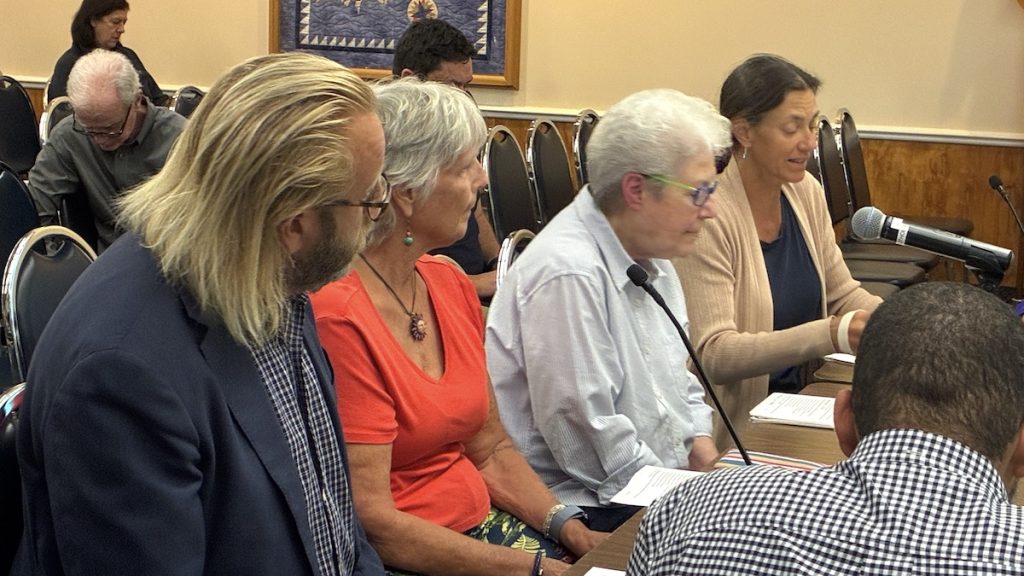 Southold Zoning Update Advisory Committee members (l-r) Kevin Stuessi, Pat Kirkpatrick, Leslie Weisman and Heather Lanza at the Aug. 19 work session.
