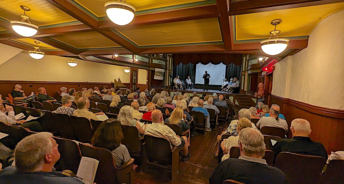 At a community meeting at the Vail-Leavitt in 2023.