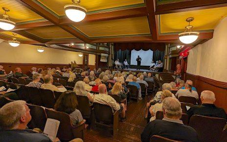 At a community meeting at the Vail-Leavitt in 2023.