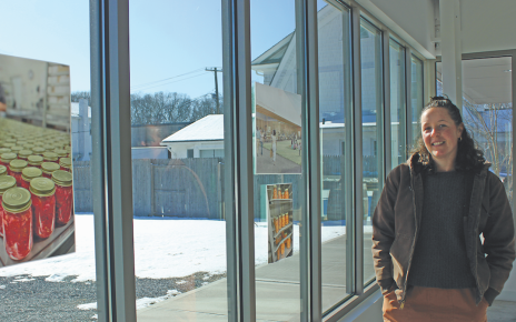Kayla Barthelme in the East End Food Hub, which is gearing up to begin holding public events again this spring.