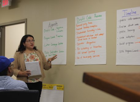 Southold Town Planner Mara Cerezo gave an overview of the new short-term rental plan on July 1.