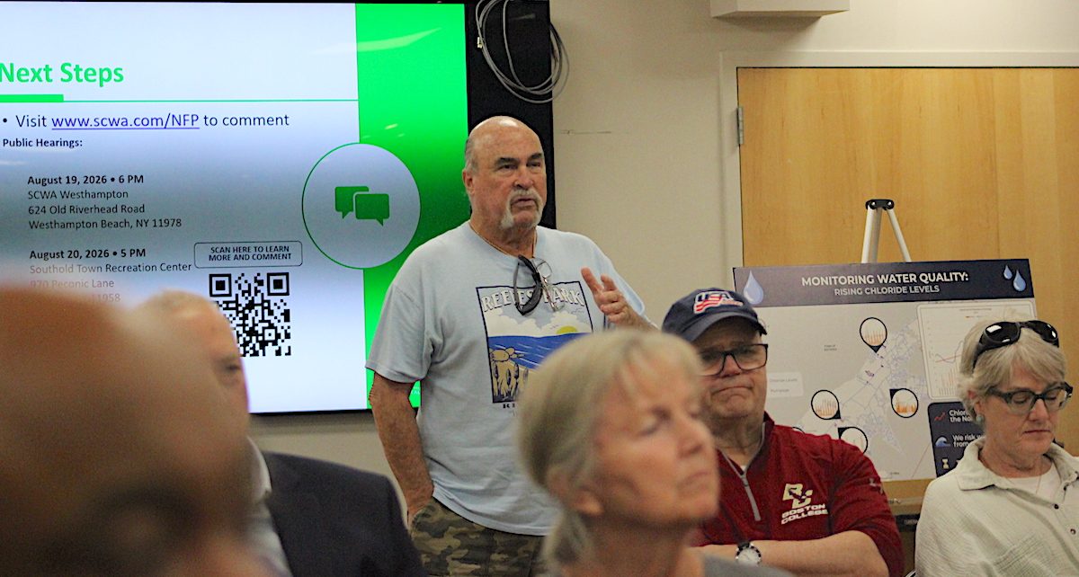 Mike Foley of Riverhead was unimpressed with the Water Authority's presentation.