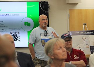 Mike Foley of Riverhead was unimpressed with the Water Authority's presentation.