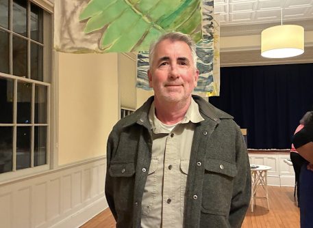 Patrick Brennan at the Greenport Civic Association forum on "The Election Process" Tuesday evening.